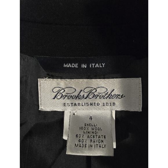 Brooks Brothers 100% Fine Wool Women’s Blazer 2 Button Sz 4 Dark Navy Blue - Picture 7 of 9